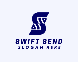 Blue Subdivision Letter S logo design