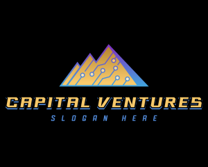 Capital - Cyber Pyramid Circuit logo design