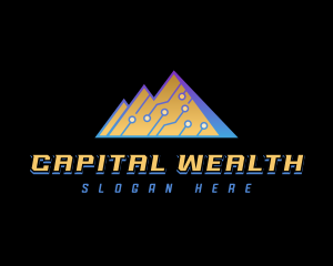 Capital - Cyber Pyramid Circuit logo design