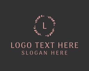 Beauty Shop - Floral Laurel Wreath logo design