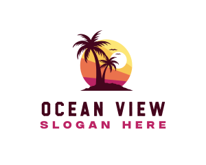 Summer Getaway Sunset logo design