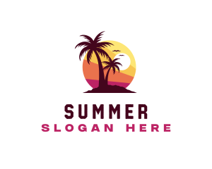 Summer Getaway Sunset logo design