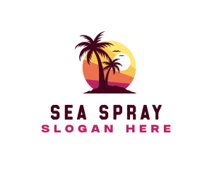 Summer Getaway Sunset logo design