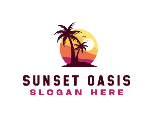 Summer Getaway Sunset logo design