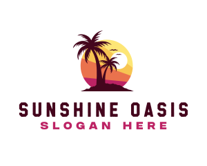 Summer Getaway Sunset logo design