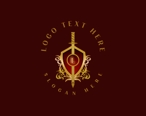 Decorative - Knight Sword Shield logo design