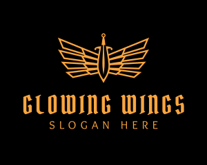 Metal Sword Wing logo design