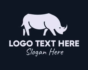 Safari - Gray Wild Rhinoceros logo design