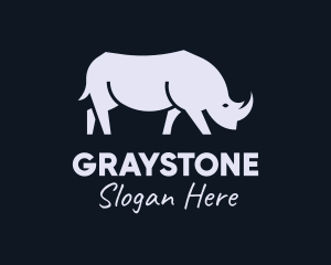 Gray - Gray Wild Rhinoceros logo design