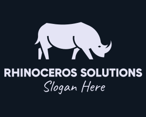 Rhinoceros - Gray Wild Rhinoceros logo design