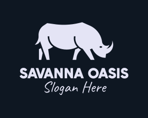 Savanna - Gray Wild Rhinoceros logo design