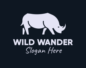 Gray Wild Rhinoceros logo design