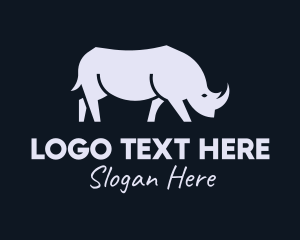 Zoo - Gray Wild Rhinoceros logo design