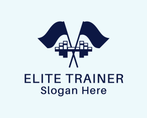 Trainer - Gym Trainer Flag logo design