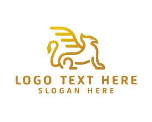 Fictional - Golden Griffin  Creature logo design