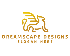 Fictional - Golden Griffin  Creature logo design