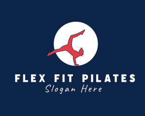 Pilates - Woman Gymnast Athlete logo design