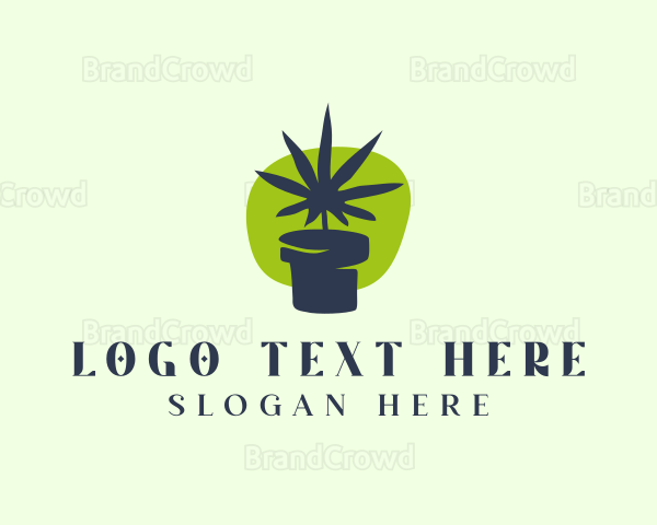 Marijuana Vase Plant Logo