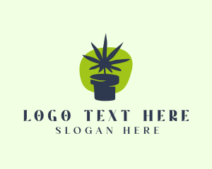 Plantation - Marijuana Vase Plant logo design
