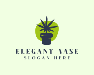 Marijuana Vase Plant logo design