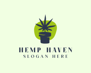 Marijuana Vase Plant logo design