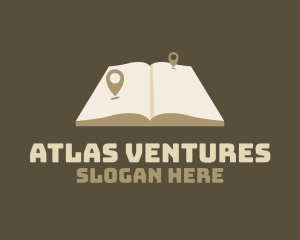 Beige Atlas Location Pin logo design