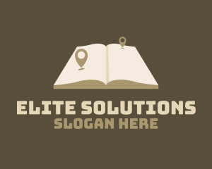 Location - Beige Atlas Location Pin logo design