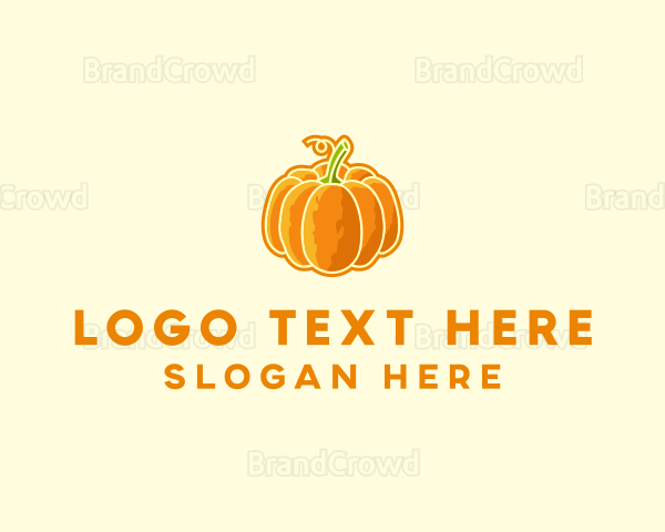 Orange Pumpkin Vegetable Logo