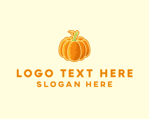 Supermarket - Orange Pumpkin Vegetable logo design