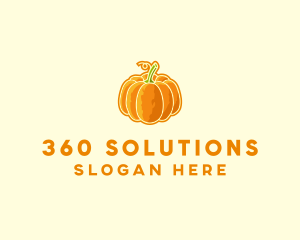 Orange Pumpkin Vegetable logo design