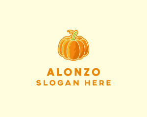 Orange Pumpkin Vegetable logo design