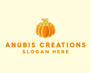 Orange Pumpkin Vegetable logo design