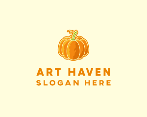 Orange Pumpkin Vegetable logo design