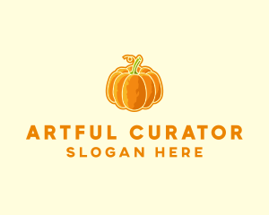 Orange Pumpkin Vegetable logo design