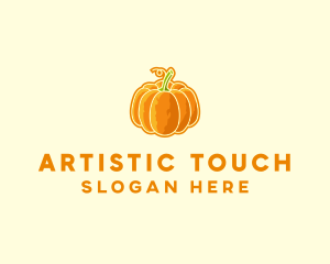 Orange Pumpkin Vegetable logo design