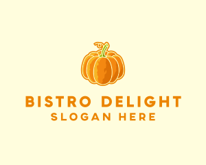 Orange Pumpkin Vegetable logo design