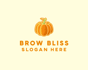 Orange Pumpkin Vegetable logo design