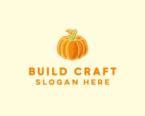 Orange Pumpkin Vegetable logo design