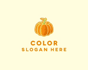 Vegan - Orange Pumpkin Vegetable logo design