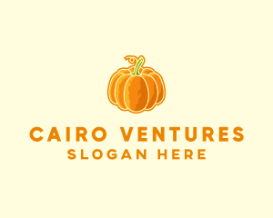 Orange Pumpkin Vegetable logo design