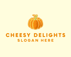 Orange Pumpkin Vegetable logo design