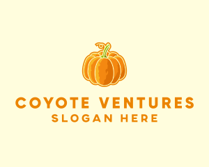 Orange Pumpkin Vegetable logo design