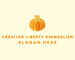 Orange Pumpkin Vegetable logo design