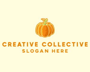 Orange Pumpkin Vegetable logo design