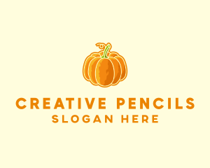 Orange Pumpkin Vegetable logo design