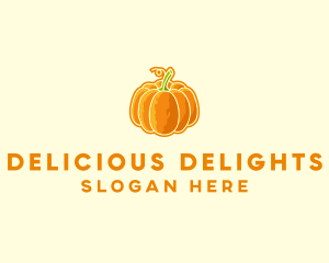 Orange Pumpkin Vegetable logo design