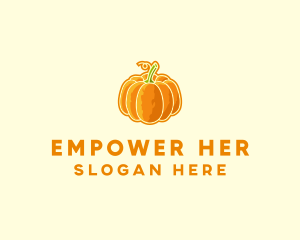 Orange Pumpkin Vegetable logo design