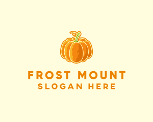 Orange Pumpkin Vegetable logo design