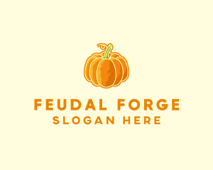 Orange Pumpkin Vegetable logo design