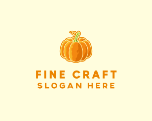 Orange Pumpkin Vegetable logo design